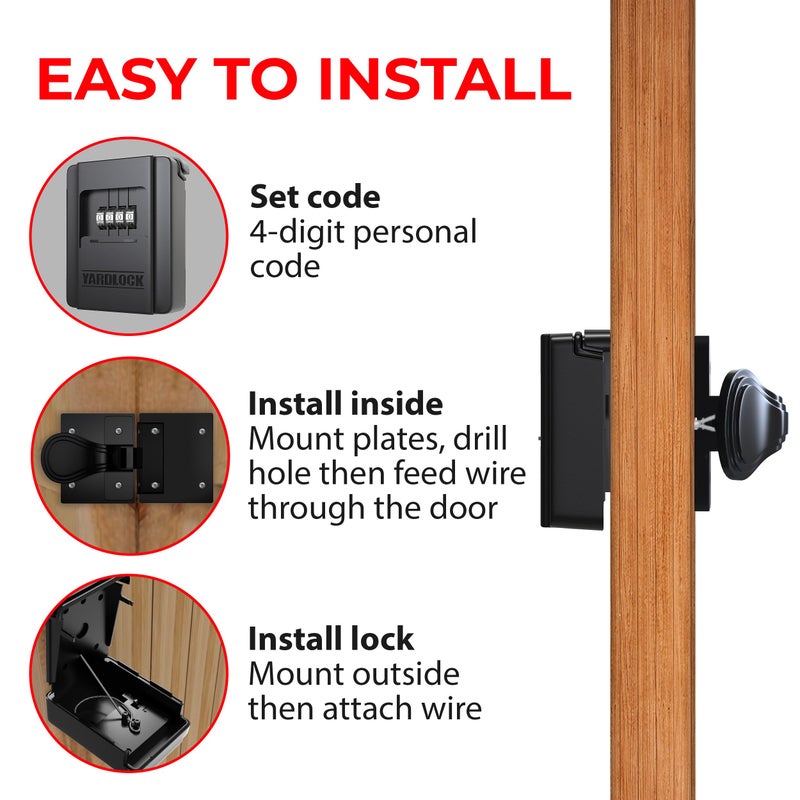Yardlock Shed Lock â€“ Keyless Secure 4-Digit Shed Lock and Latch â€“ Strong Durable System - Image 3